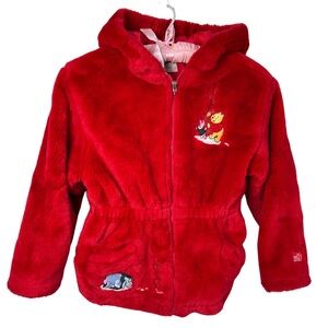 Vintage Disney Store Winnie the Pooh Plush Red Winter Jacket 7-8 Piglet Eeyore